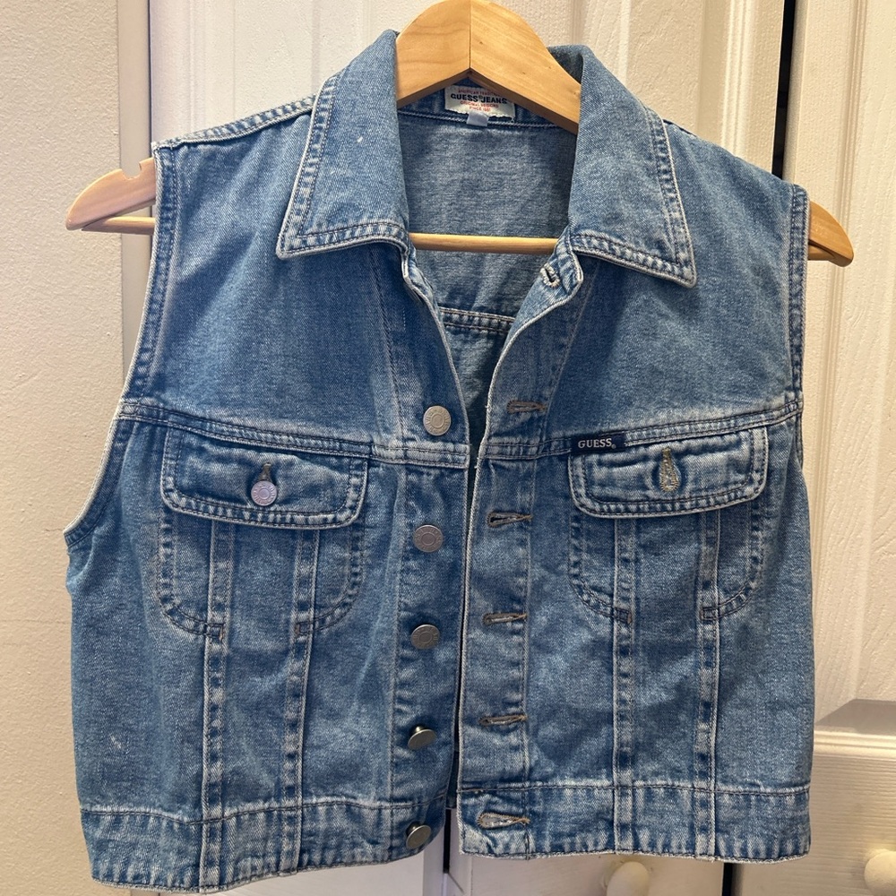 GUESS Jeans sleeveless denim vest.
